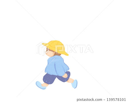 幼兒園男孩行走的插圖 幼兒園男孩行走的插圖 139578101