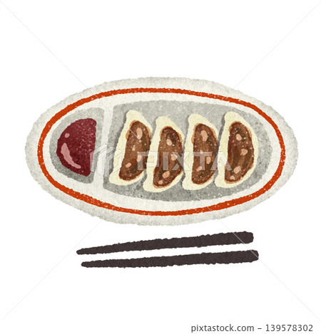 可愛的手繪餃子插圖 可愛的手繪餃子插圖 139578302