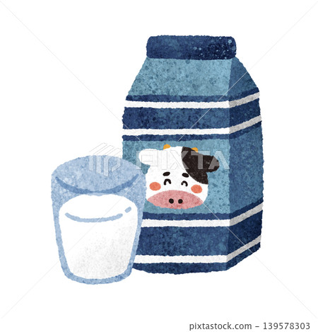 Cute hand-drawn illustration of milk Cute hand-drawn illustration of milk 139578303