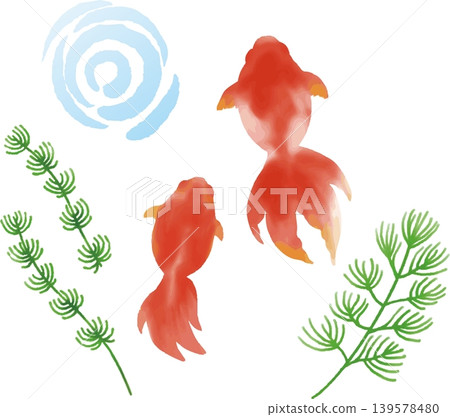 水彩手繪金魚波紋圖案,夏季賀卡,夏末賀卡,日式風格,設計,背景,模板,插畫素材 水彩手繪金魚波紋圖案,夏季賀卡,夏末賀卡,日式風格,設計,背景,模板,插畫素材 139578480