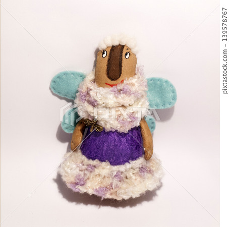 Handmade angel doll isolated on white background Handmade angel doll isolated on white background 139578767