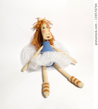 Handmade horse doll on white background Handmade horse doll on white background 139578784