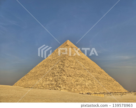 Ancient Pyramid Under Clear Blue Sky Ancient Pyramid Under Clear Blue Sky 139578963