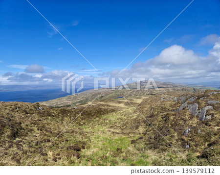 Mountain landscape with coastline and blue sky Mountain landscape with coastline and blue sky 139579112