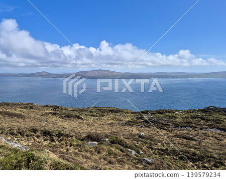Coastal landscape with blue sea and cloudy sky 139579234