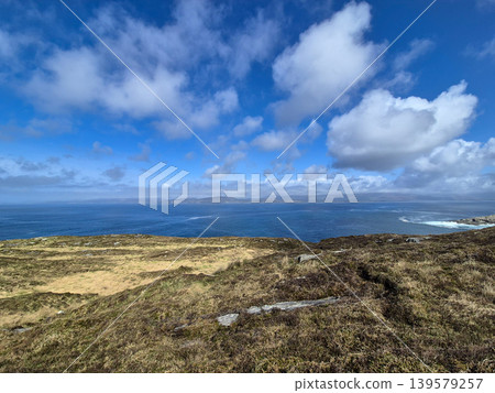 Coastal Landscape with Ocean and Dramatic Clouds Coastal Landscape with Ocean and Dramatic Clouds 139579257