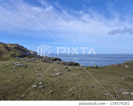 Rocky Coastal Landscape with Ocean and Sky Rocky Coastal Landscape with Ocean and Sky 139579261