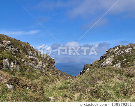 Rocky Coastal Path Between Hills and Sea Rocky Coastal Path Between Hills and Sea 139579291