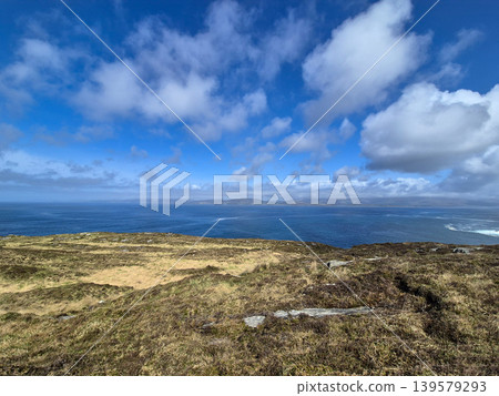 Coastal landscape with ocean and dramatic clouds Coastal landscape with ocean and dramatic clouds 139579293