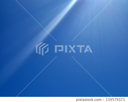 Bright Blue Sky With Sun Rays Bright Blue Sky With Sun Rays 139579371