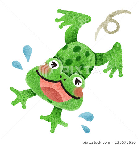 Cute hand-drawn frog illustration material Cute hand-drawn frog illustration material 139579656