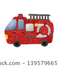 Cute hand-drawn illustration of a fire truck Cute hand-drawn illustration of a fire truck 139579665