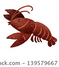 Cute crayfish hand-drawn illustration material Cute crayfish hand-drawn illustration material 139579667