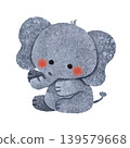 Cute hand-drawn elephant illustration material Cute hand-drawn elephant illustration material 139579668