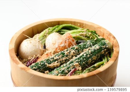 Pickled vegetables in a barrel Pickled vegetables in a barrel 139579895