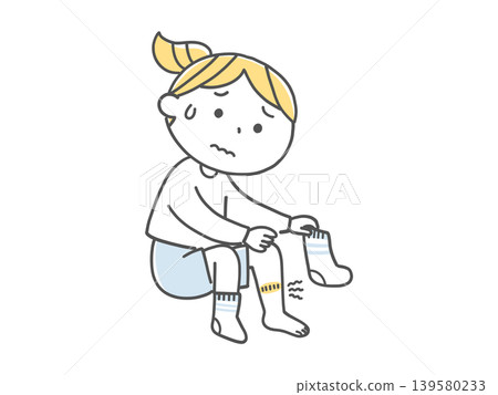 一個不喜歡襪子觸感的女孩－純色 139580233