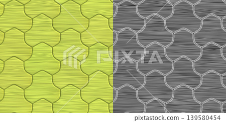 Yellow and Grey Clover Shaped Wood Paving Texture Comparison Yellow and Grey Clover Shaped Wood Paving Texture Comparison 139580454
