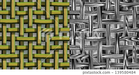 Green and Yellow Woven Wood Texture Comparison Green and Yellow Woven Wood Texture Comparison 139580484