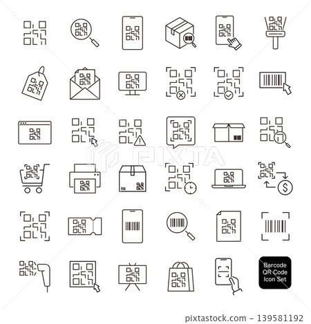 Barcode/QR Code Icon Set 139581192
