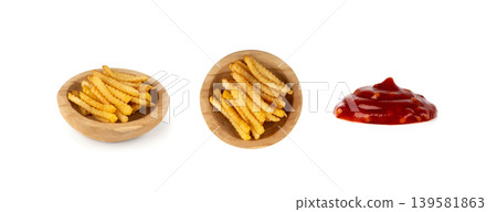 Potatoes fried in oil, homemade french fries Potatoes fried in oil, homemade french fries 139581863