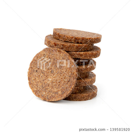 Party pumpernickel, whole grain rye bread rounds Party pumpernickel, whole grain rye bread rounds 139581920