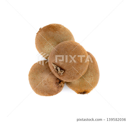 Kiwi fruit isolated. Green kiwifruit slice, kivi cut Kiwi fruit isolated. Green kiwifruit slice, kivi cut 139582036