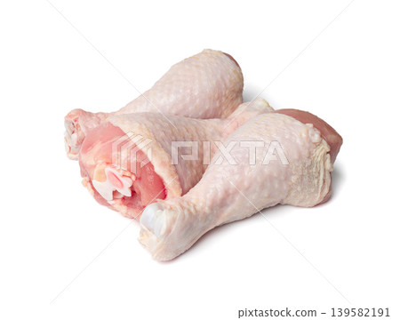 Raw Chicken Drumsticks Isolated, Uncooked Poultry Legs, Fresh Hen Meat, Fresh Chicken Drumstick 139582191