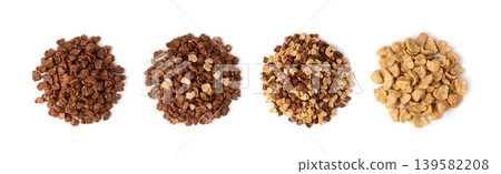 Chocolate cereal flakes isolated, rice crispy breakfast Chocolate cereal flakes isolated, rice crispy breakfast 139582208
