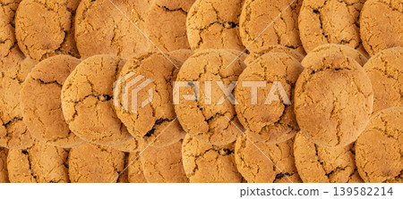 Chocolate cookies with chocolate filling 139582214