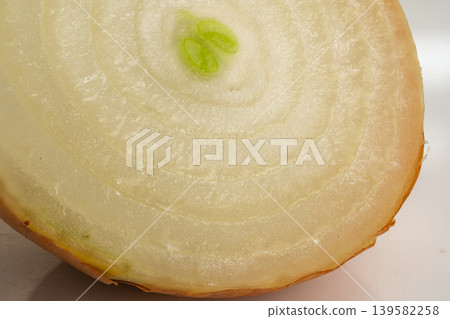 White onion cut macro texture, spice onion slice closeup White onion cut macro texture, spice onion slice closeup 139582258