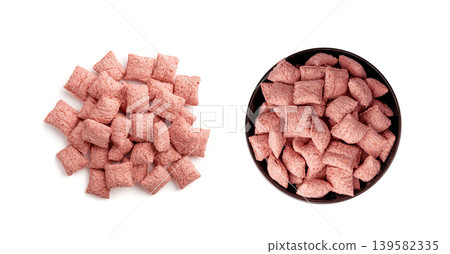 Fruit pillows, strawberry corn pads, pink crispy corn flakes Fruit pillows, strawberry corn pads, pink crispy corn flakes 139582335