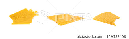 Raw spaghetti isolated, dry spagetti, long wheat noodles, uncooked italian macaroni bundle Raw spaghetti isolated, dry spagetti, long wheat noodles, uncooked italian macaroni bundle 139582408