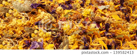 Dried Yellow Flowers Textured Background Dried Yellow Flowers Textured Background 139582413