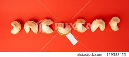 Fortune cookies, lucky Chinese biscuits set Fortune cookies, lucky Chinese biscuits set 139582455