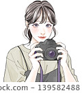 拿著照相機的婦女 拿著照相機的婦女 139582488