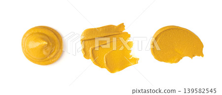 Mustard sauce splash isolated Mustard sauce splash isolated 139582545