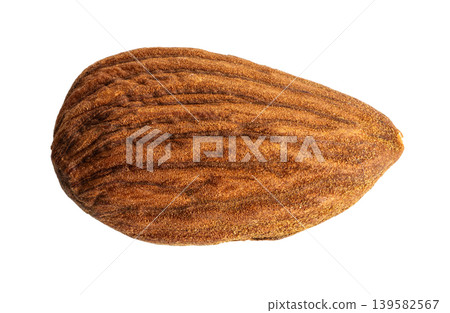 Almonds closeup isolated, nut group Almonds closeup isolated, nut group 139582567