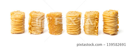 Rolled Baklava Isolated, Ramadan Dessert Roll, Eastern Sweet Pastries Rolled Baklava Isolated, Ramadan Dessert Roll, Eastern Sweet Pastries 139582691