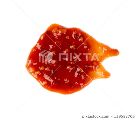 Bbq sauce splash isolated, barbecue ketchup stain 139582706