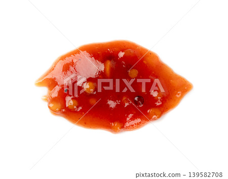 Bbq sauce splash isolated, barbecue ketchup stain Bbq sauce splash isolated, barbecue ketchup stain 139582708
