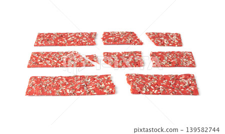 Beetroot crackers, thin rusk beet root bread, red diet multigrain crispbread, various seeds Beetroot crackers, thin rusk beet root bread, red diet multigrain crispbread, various seeds 139582744