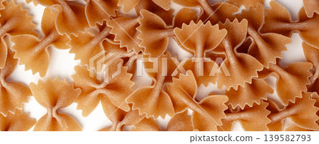Raw Brown Farfalle Pasta Pattern 139582793