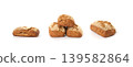 Whole wheat brown bread isolated, fitness pumpkin carrot buns with seeds, cereal bread 139582864