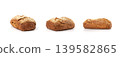 Whole wheat brown bread isolated, fitness pumpkin carrot buns with seeds, cereal bread 139582865