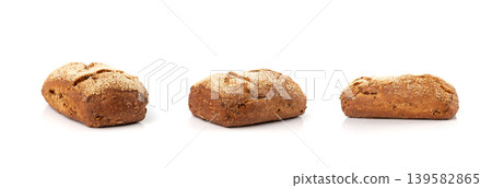 Whole wheat brown bread isolated, fitness pumpkin carrot buns with seeds, cereal bread Whole wheat brown bread isolated, fitness pumpkin carrot buns with seeds, cereal bread 139582865
