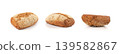 Whole wheat brown bread isolated, fitness pumpkin carrot buns with seeds, cereal bread 139582867