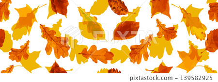 Autumn leaves seamless pattern, oak tree foliage vector background Autumn leaves seamless pattern, oak tree foliage vector background 139582925
