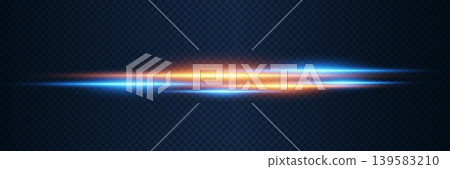 Abstract light effect showing glowing streaks of blue and orange energy Abstract light effect showing glowing streaks of blue and orange energy 139583210