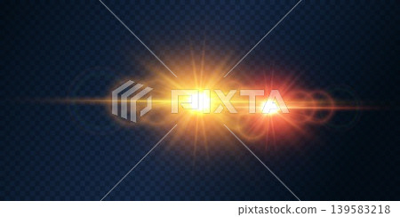 Dynamic lens flares creating bright starbursts and glowing light effects Dynamic lens flares creating bright starbursts and glowing light effects 139583218