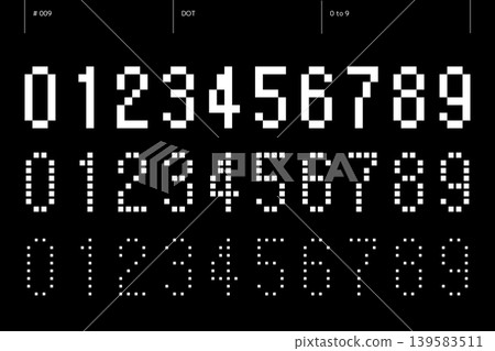 A set of dots for the numbers 0 through 9_009 139583511